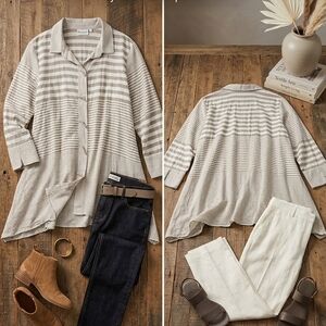 Habitat Beige Striped Shirt